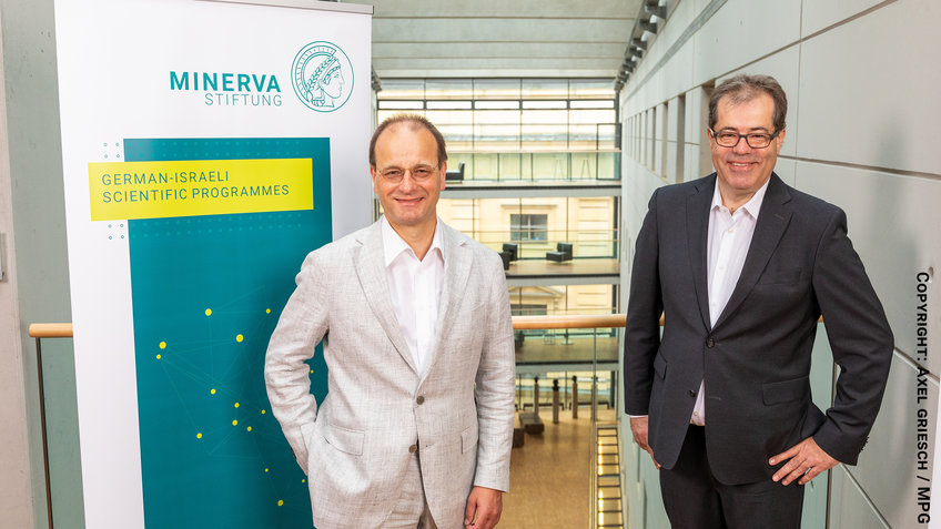 The Managing Directors of the Minerva Stiftung, Prof. Ulman Lindenberger and Maximilian Prugger (from left to right)